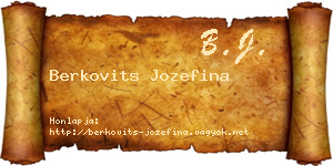 Berkovits Jozefina névjegykártya